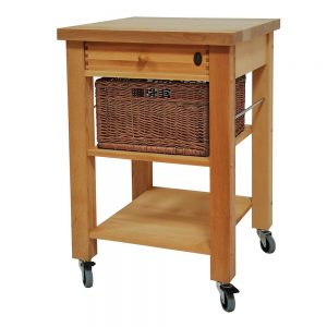 Butchers Trolley: 1 Drawer Lambourn Beech Wood Trolley, Assembled