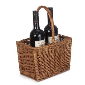 Bottle Holder: 2 Bottle Carrier, Wicker