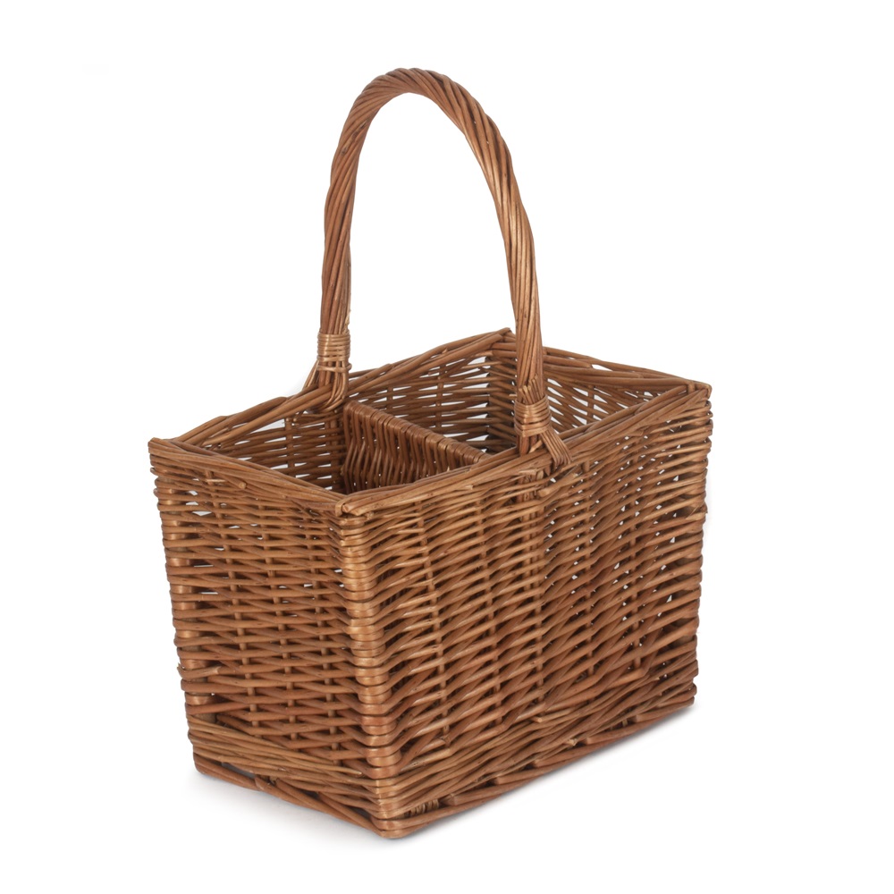 Bottle Holder: 2 Bottle Carrier, Wicker - Image 6