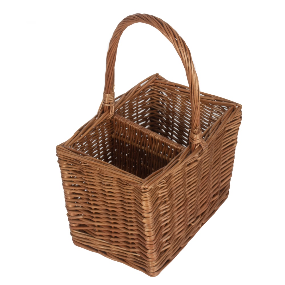 Bottle Holder: 2 Bottle Carrier, Wicker - Image 5