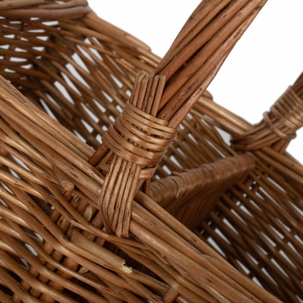 Bottle Holder: 2 Bottle Carrier, Wicker - Image 3