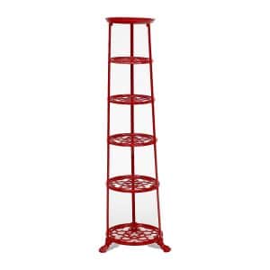 Pan Stand: 6 Tier Cast Aluminium Pan Stand, Chilli Red