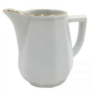 Cream/Milk Jug: 100ml Apilco Bistro Jug, White with Gold Band