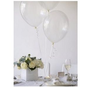 Helium Fill Balloons: 20 x Crystal Balloons with Ribbon