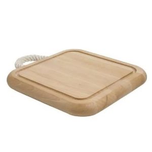Carving Board: 25cm x 25cm Board with Rope Handle, Beechwood