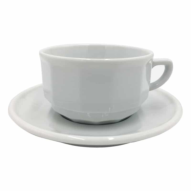 White Apilco Bistro Range Breakfast Cup and Saucer