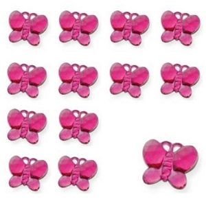 Table Decorations: 21g Butterfly Diamantes, Cerise