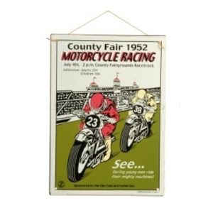 Sign: Motor Cycle Racing Sign, Metal