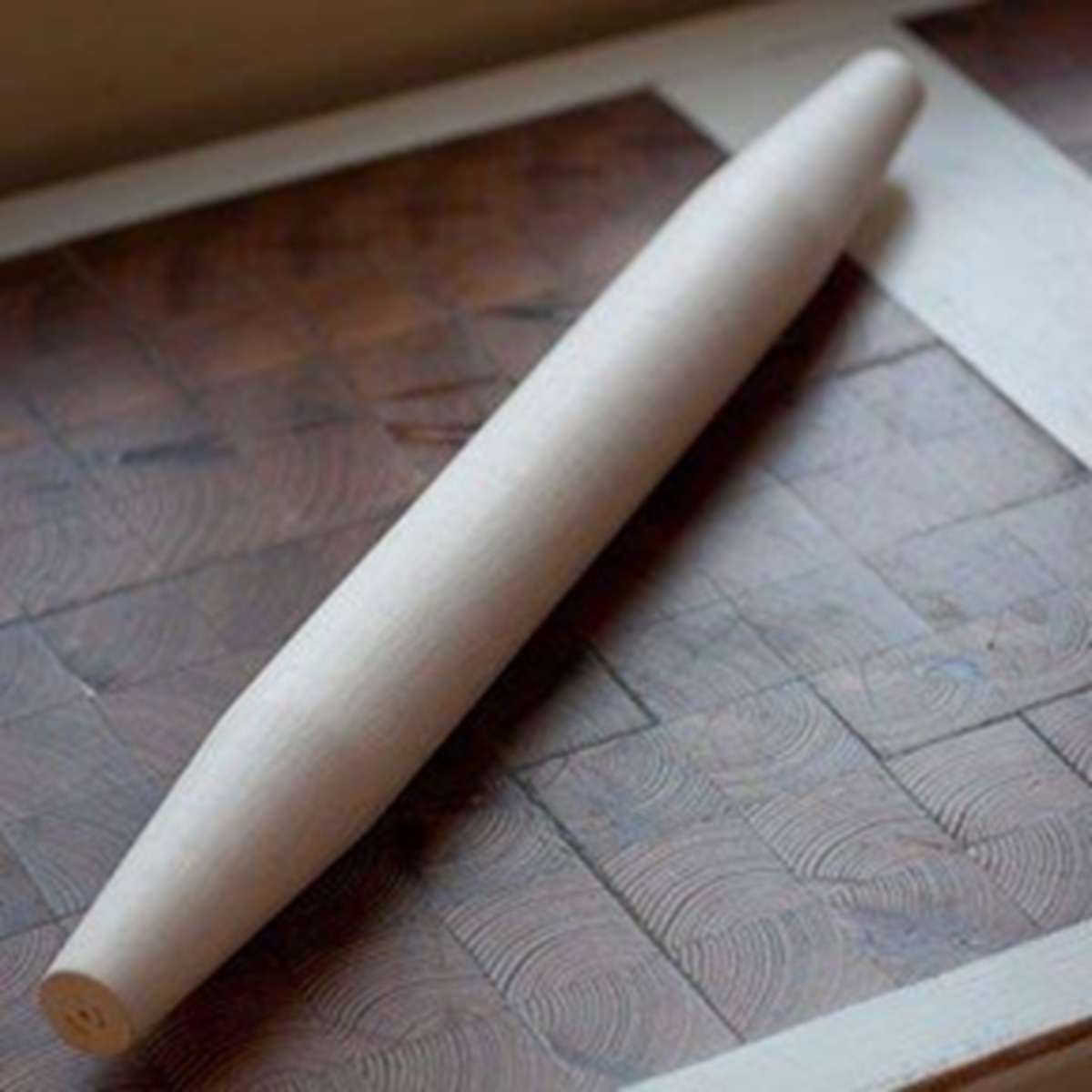 Rolling Pin: 55cm French Rolling Pin and Holder, Beech Wood