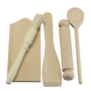 Childs Baking Set: 5 Piece Children's Baking Set, Beech Wood