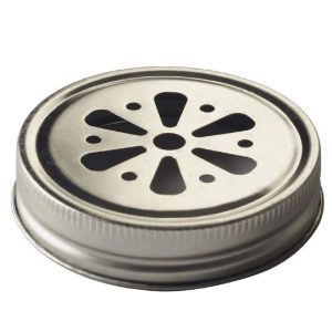 Drinks Jars: 6 x 7.5cm Flower Lids, Stainless Steel