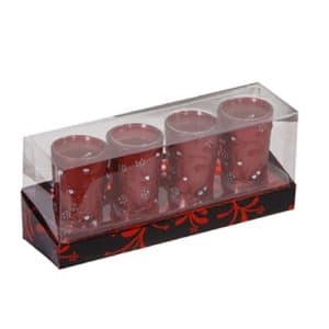 Votives: 4 x Red Mistletoe Votives