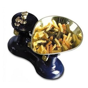 Balance Scales: Blue Traditional Kitchen Scales, Brass Scoop