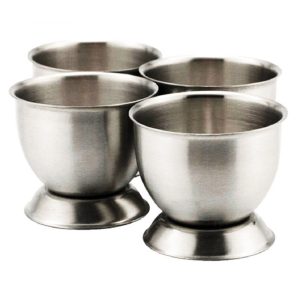 Egg Cup Set: 4 x Stainless Steel Egg Cups