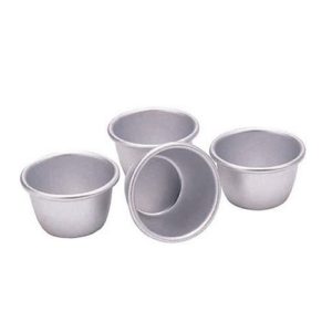 Pudding Moulds: 4 x 7.5cm Pudding Moulds, Aluminium
