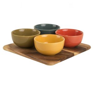 Dip Bowl Set: 4 x 22cm Bowl Dip Dish Set, Ceramic