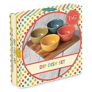 Dip Bowl Set: 4 x 22cm Bowl Dip Dish Set, Ceramic
