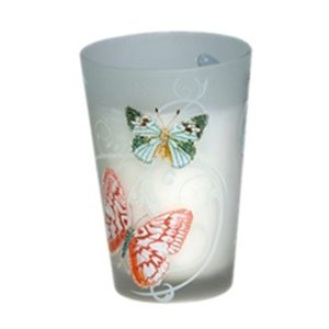 Votives: 1 x Butterfly Votive with Candle, Glass