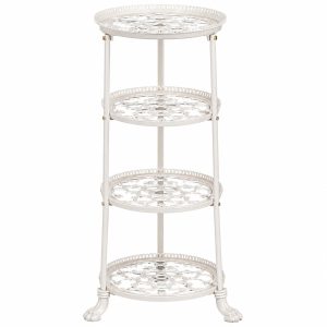 Pan Stand: 4 Tier Cast Aluminium Pan Stand, Cream