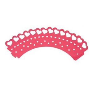 Cupcake Wraps: 12 x Filigree Heart Wrappers