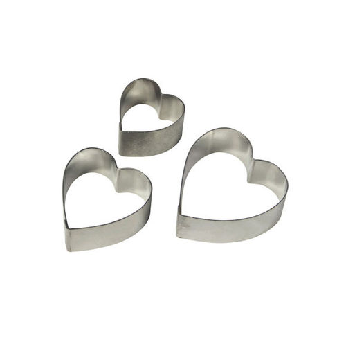 Cutter Set: 3 x Heart/Arum Lily Petal Cutters, Stainless Steel - The ...