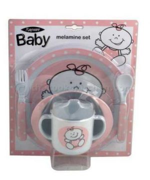 Baby's Meal Time Set: 5 Piece Meal Set, Pink