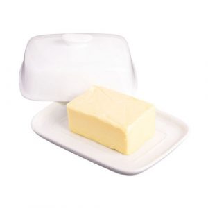 Butter Dish: White Butter Dish, Porcelain