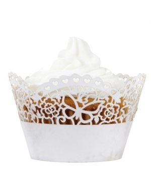 Cupcake Wraps: 10 x White Butterfly