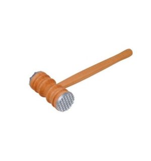 Meat Hammer: Round with Metal End, Cherry Wood