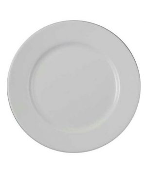 Side Plate: 1 x 20cm Orion White Wide Rim Plate, Vitrified Porcelain