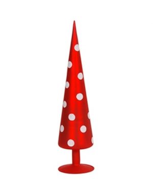 Table Decoration: Red Glass Christmas Tree