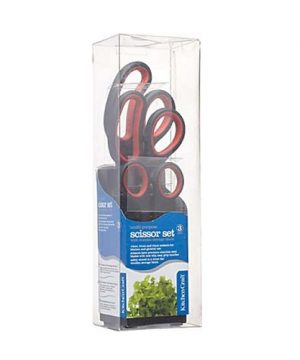 Scissor Set: 3 Piece Kitchen Scissor Set, Red