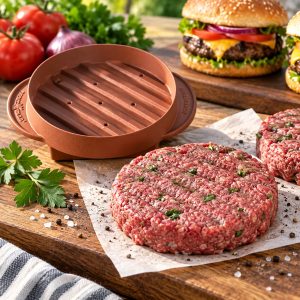 Burger Press: NordicWare Stuffed Burger Maker, Round or Square Burgers