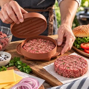 Burger Press: NordicWare Stuffed Burger Maker, Round or Square Burgers