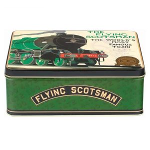 Tin: 19.5cm x 15cm x 7.5cm Flying Scotsman Rectangular Tin