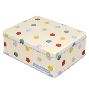 Tin: 19.5cm x 15.4xm 7.5cm Emma Bridgewater Polka Dot Rectangular Tin