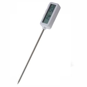 Meat Thermometer/Timer: Thermometer and Timer, Stainless Steel, Digital Electrical