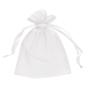 Favour Bags: 10 x Organza Favour Bags, White