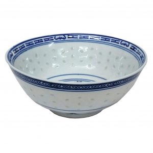 Rice / Soup Bowl Set:  6 x 13cm Rice Pattern Soup/Rice Bowls, Porcelain