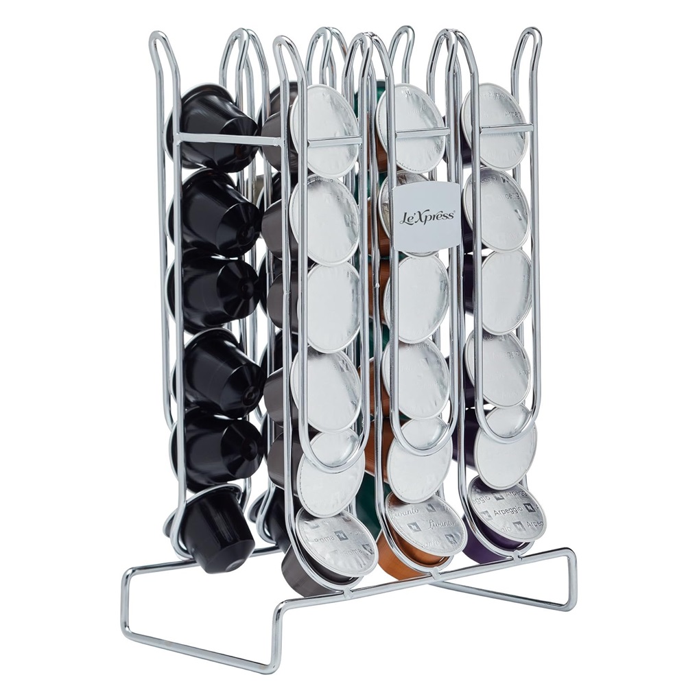 Coffee Pod Holder: 36 Nespresso Capsule Holder, Stainless Steel