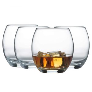 Low Balls/Sundae Dish Glasses: 4 x 380ml Mode Tumblers, Glass