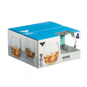 Low Balls/Sundae Dish Glasses: 4 x 380ml Mode Tumblers, Glass
