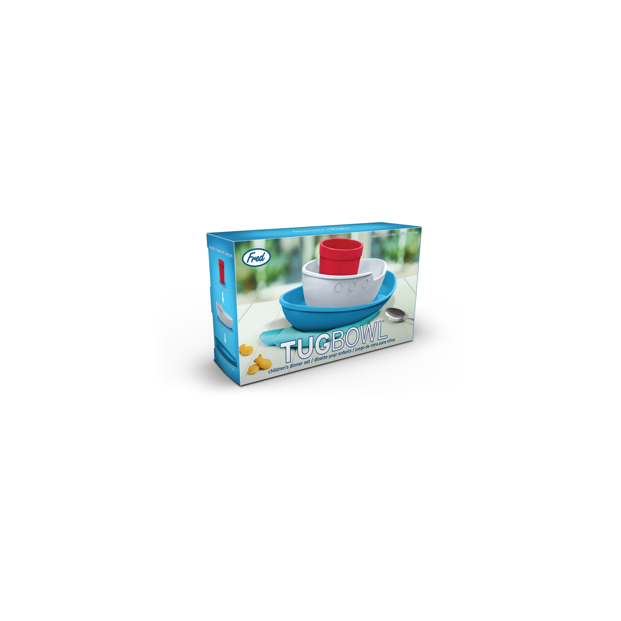 Child's Meal Time Set: 3 Piece Fred Tug Bowl Children's Dinner Set, Plastic - Image 3