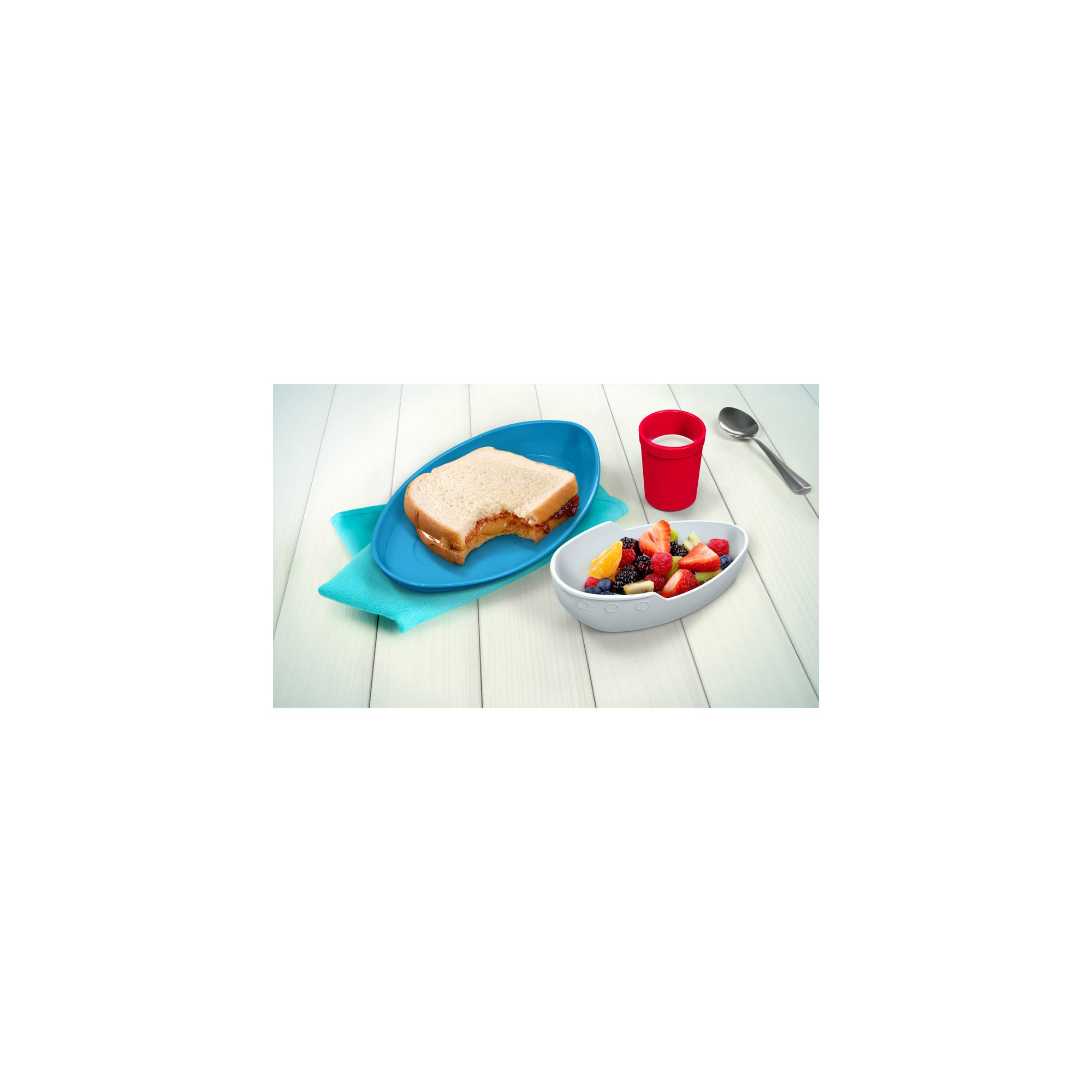 Child's Meal Time Set: 3 Piece Fred Tug Bowl Children's Dinner Set, Plastic - Image 2