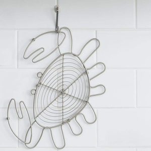Trivet: 1 x 31.5cm x 23.5cm Ocean Crab Trivet, Satin Grey