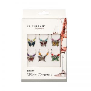 Wine Glass Charms: 6 x Butterfly Charms