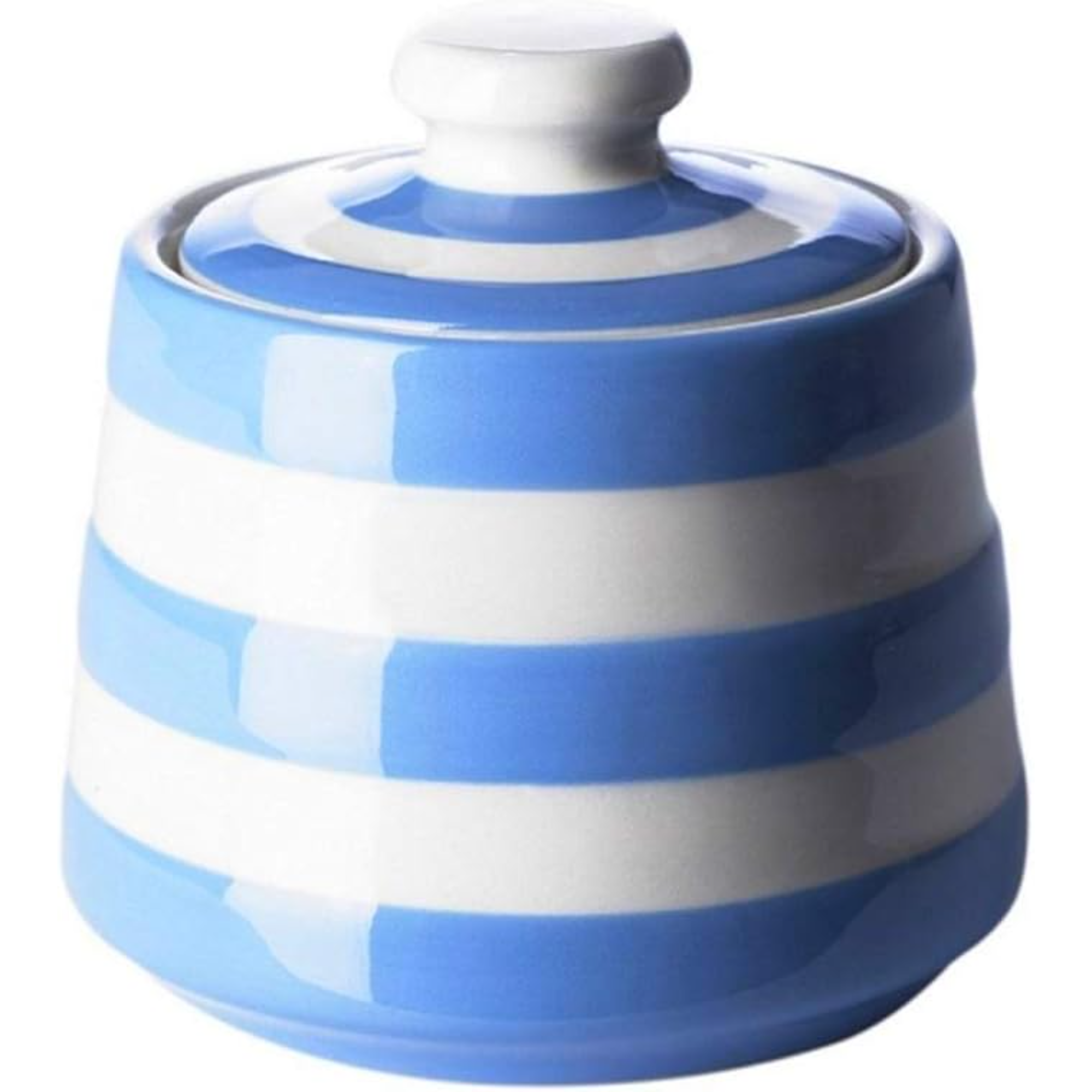 Sugar Bowl: Cornishware Blue Lidded Sugar Bowl, Ceramic