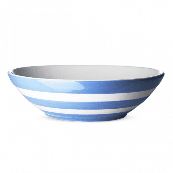 Beautiful blue and white striped seving bowl.