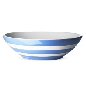 Salad / Serving Bowl: 31cm Cornishware Blue Serving Bowl, Ceramic