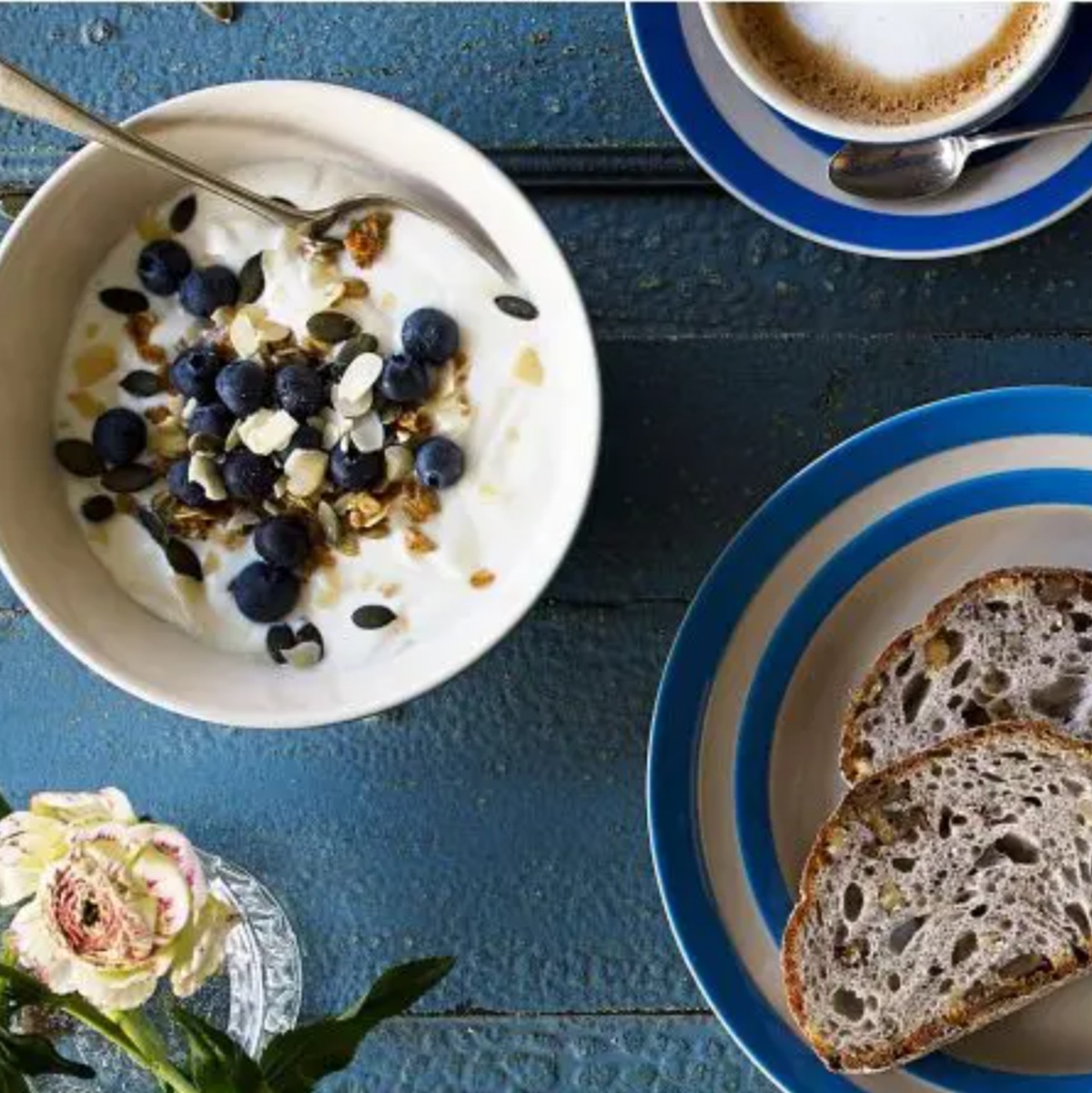 Breakfast/Salad Plate: 1 x 22cm Cornishware Blue Breakfast Plate, Ceramic - Image 5